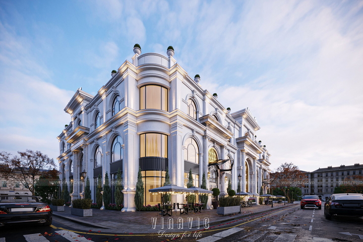 Thiết kế trung tâm tiệc cưới sang trọng tân cổ điển 1350m2 BT2345