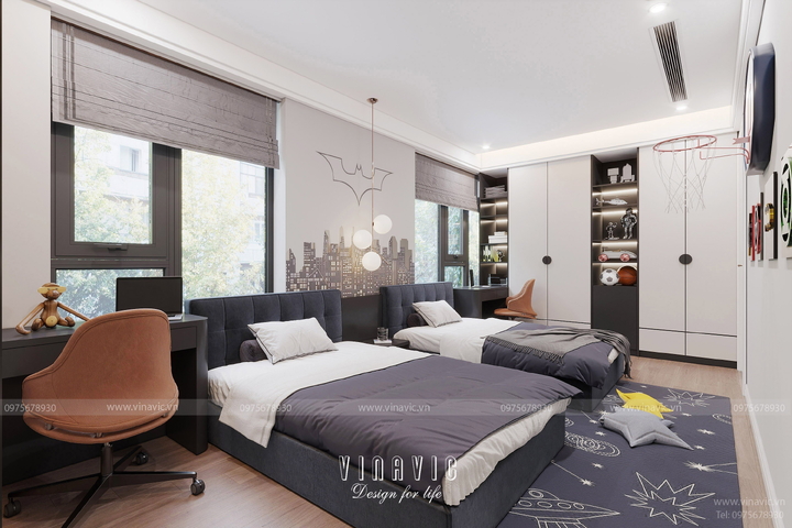 Nội thất biệt thự 3 tầng 7m x 13m (CĐT: Mrs Hoàng - Hoài Đức) NT2325