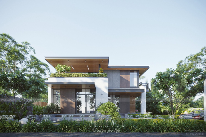 Mẫu biệt thự nhà vườn 2 tầng 4 phòng ngủ 180m2 BT2366
