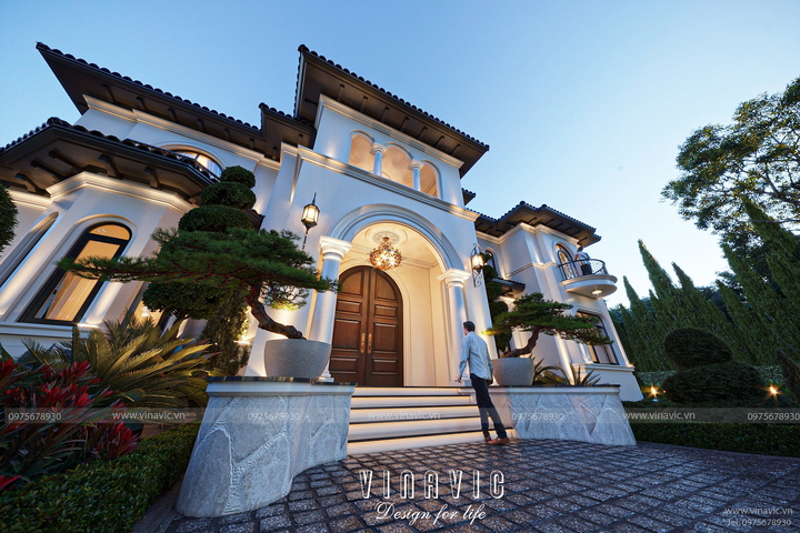 Biệt thự kiến trúc địa trung hải 2 tầng (21x15m) 315m2 BT2368