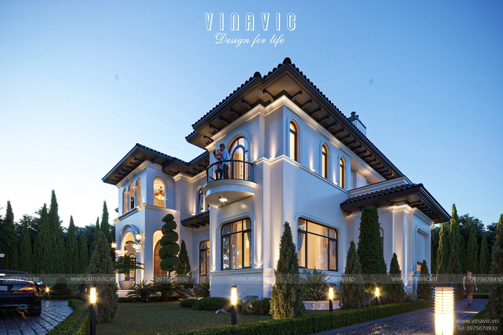 Biệt thự kiến trúc địa trung hải 2 tầng (21x15m) 315m2 BT2368