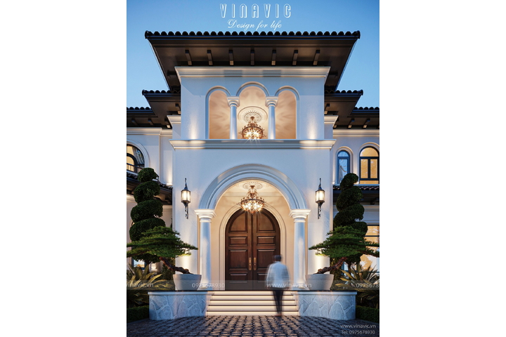 Biệt thự kiến trúc địa trung hải 2 tầng (21x15m) 315m2 BT2368