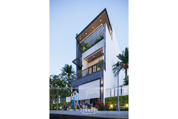 Mẫu nhà phố 3 tầng mặt tiền 5m x 17m 4 phòng ngủ NP2343