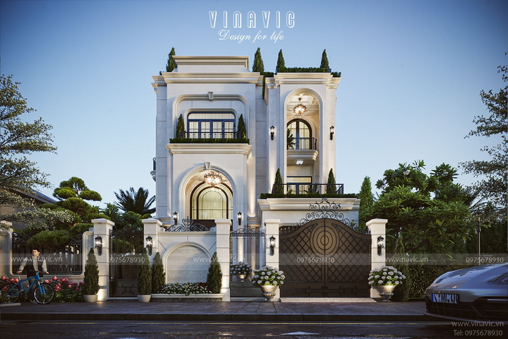 Biệt thự 4 tầng phong cách Neo Classic nhẹ nhàng tinh tế BT2375