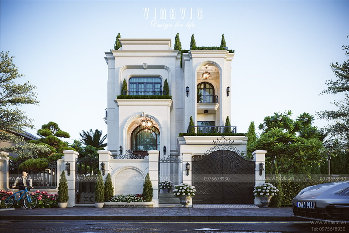 Biệt thự 4 tầng phong cách Neo Classic nhẹ nhàng tinh tế BT2375