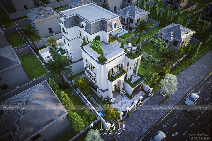 Biệt thự 4 tầng phong cách Neo Classic nhẹ nhàng tinh tế BT2375