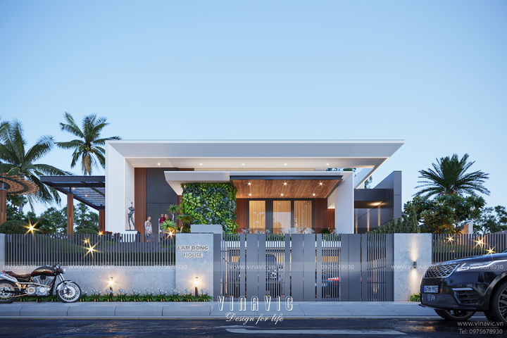 Mẫu biệt thự 1 trệt 1 lầu hiện đại 2 phòng ngủ 220m2 BT2378