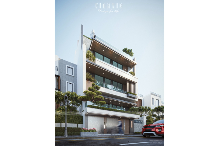 Thiết kế biệt thự 4 tầng 1 trệt hiện đại 242m2 (11m x 22m) BT2381