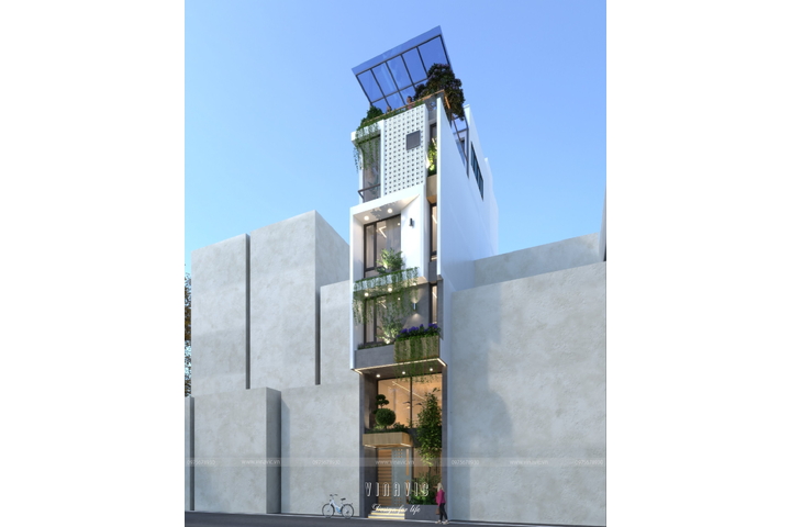 Mẫu nhà phố 4 tầng 1 tum có gác lửng hiện đại 4m x12m NP2347