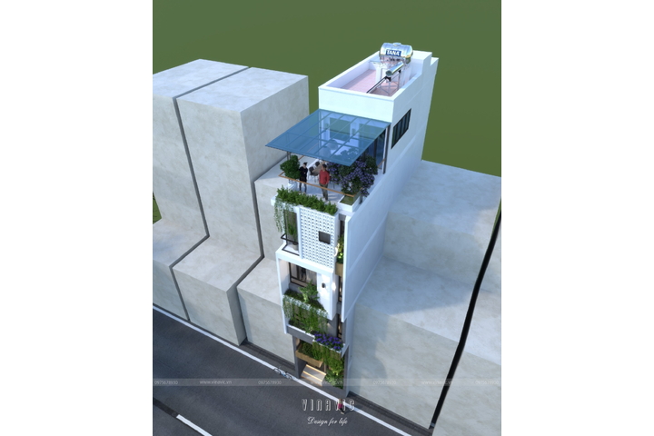 Mẫu nhà phố 4 tầng 1 tum có gác lửng hiện đại 4m x12m NP2347