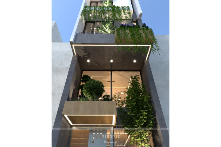 Mẫu nhà phố 4 tầng 1 tum có gác lửng hiện đại 4m x12m NP2347