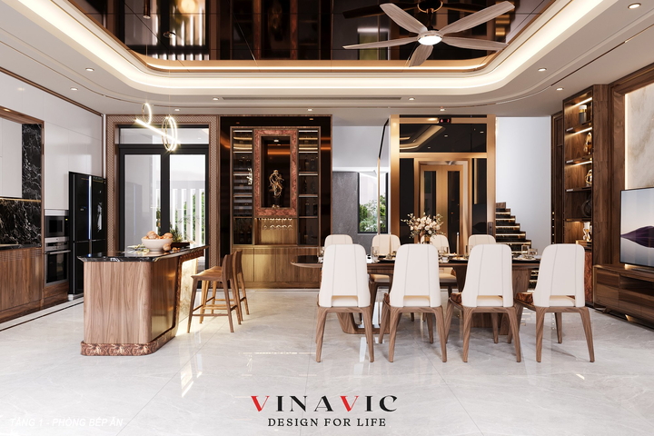 Thiết kế nội thất biệt thự 4 tầng 300m2 (CĐT: Mr Khánh - Vĩnh Phúc) NT2328