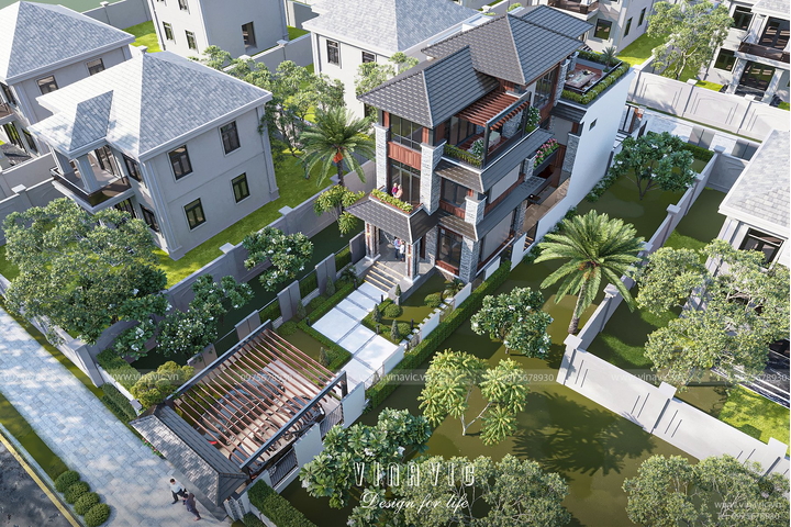 Thiết kế nhà đẹp 3 tầng mặt tiền 7m sâu 16m phong cách hiện đại BT2388