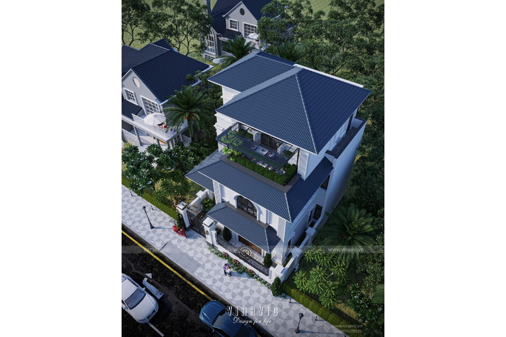 Biệt thự 3 tầng phong cách tân cổ điển sang trọng 143m2 (11mx13m) BT2358