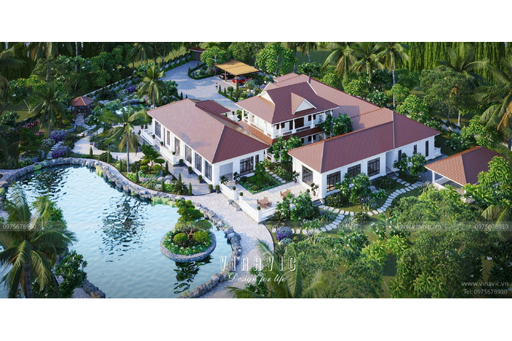 Tổ hợp biệt thự vườn với kiến trúc độc đáo sang trọng BT2363