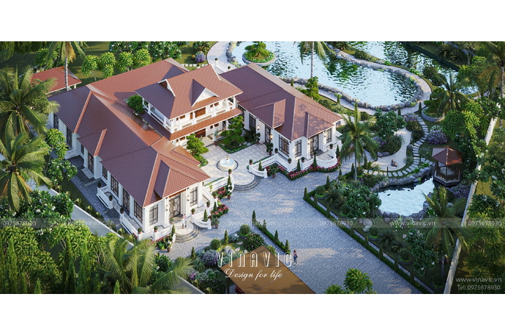 Tổ hợp biệt thự vườn với kiến trúc độc đáo sang trọng BT2363