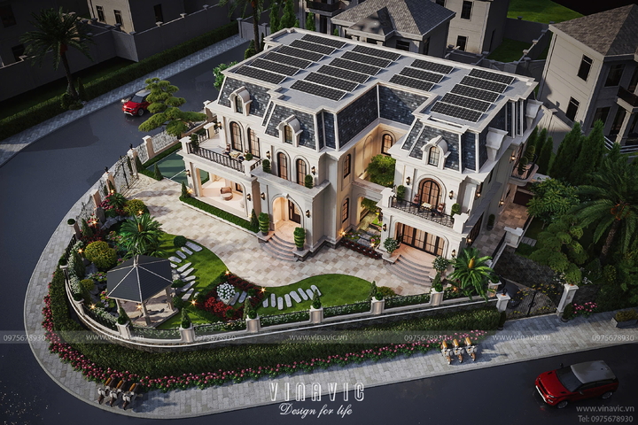 Biệt thự tân cổ điển 2 mặt tiền 2 tầng 1 hầm 20x11m (Neo Classic) BT2365