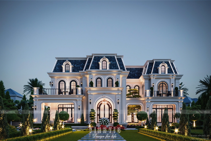 Biệt thự tân cổ điển 2 mặt tiền 2 tầng 1 hầm 20x11m (Neo Classic) BT2365