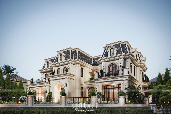 Biệt thự tân cổ điển 2 mặt tiền 2 tầng 1 hầm 20x11m (Neo Classic) BT2365