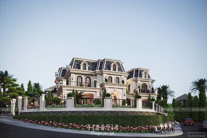 Biệt thự tân cổ điển 2 mặt tiền 2 tầng 1 hầm 20x11m (Neo Classic) BT2365
