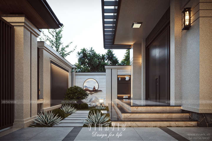 Mẫu biệt thự 10x20m hiện đại 3 tầng mái nhật 4 phòng ngủ BT2366