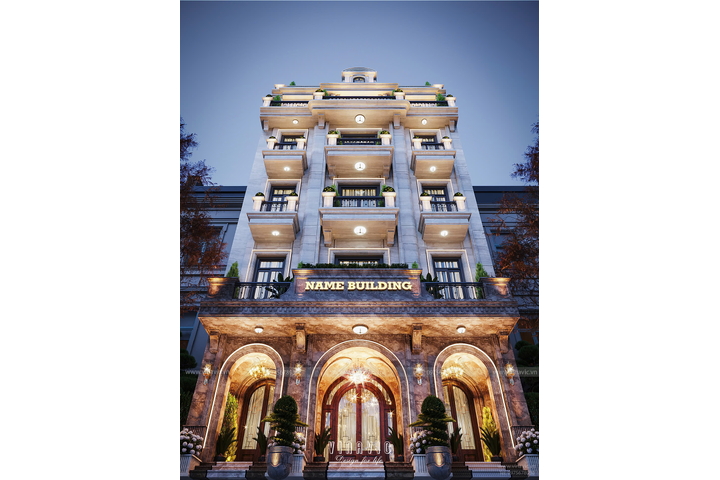 Thiết kế biệt thự tân cổ điển 5 tầng kinh doanh 10x30m BT2368