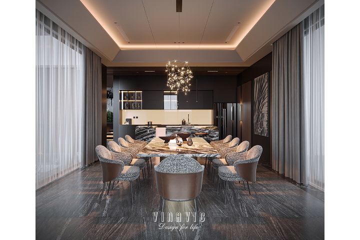 Thiết kế nội thất biệt thự hiện đại 2 tầng 25x16m (CĐT: Mrs Mai- Bắc Giang) NT2332