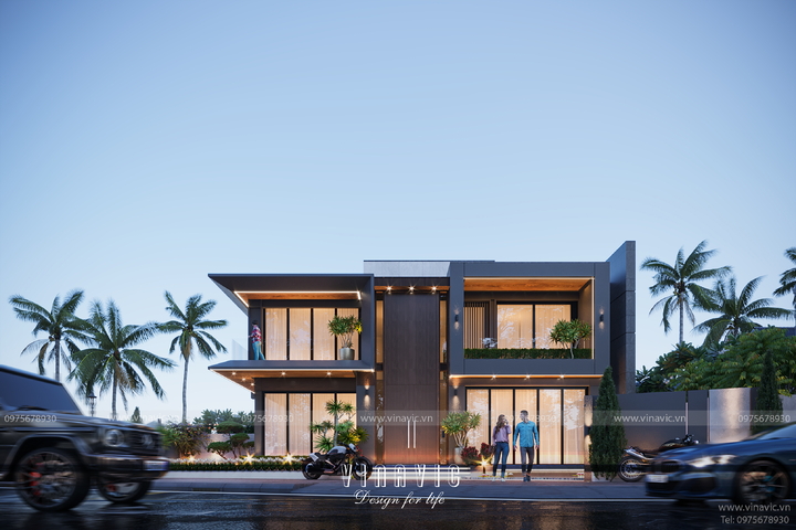 Thiết kế biệt thự nhà phố đẹp 2 tầng hiện đại 108m2 (9x12m) BT2371