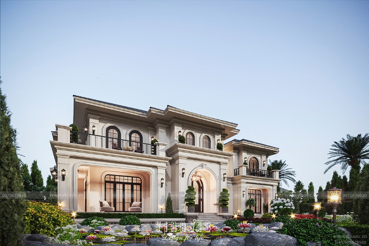 Biệt thự Tân Cổ Điển Mái Nhật 2 Tầng 220m2 Sang Trọng Bề Thế BT2372