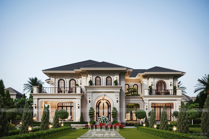 Biệt thự Tân Cổ Điển Mái Nhật 2 Tầng 220m2 Sang Trọng Bề Thế BT2372