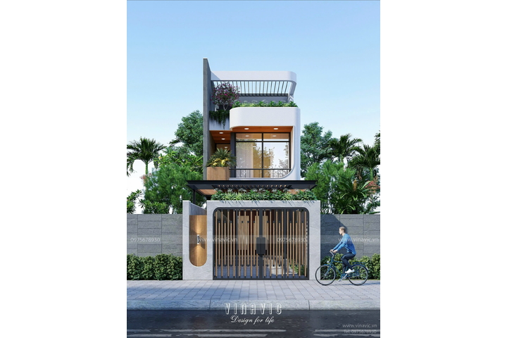 Mẫu thiết kế nhà phố hiện đại 3 tầng 1 trệt 115m2 (5x23m) NP2351