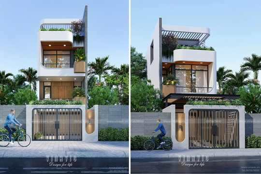 Mẫu thiết kế nhà phố hiện đại 3 tầng 1 trệt 115m2 (5x23m) NP2351