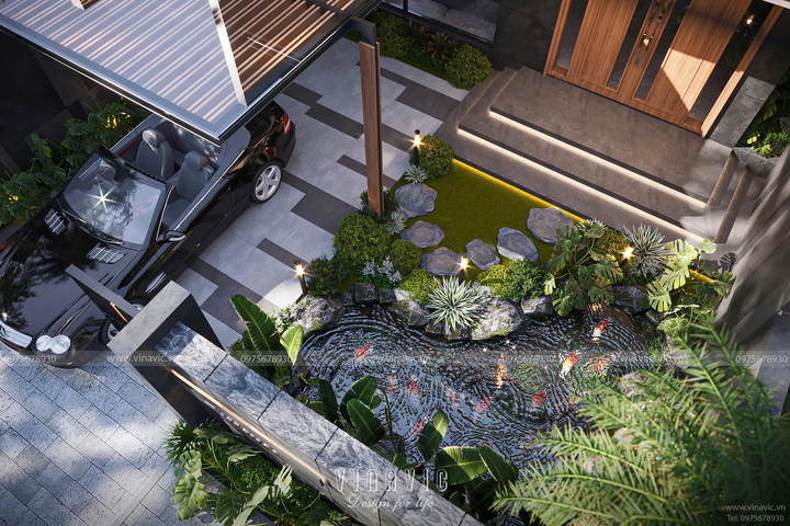 Biệt thự hiện đại 3 tầng mái bằng 3 phòng ngủ 140m2 (10mx14m) BT2378