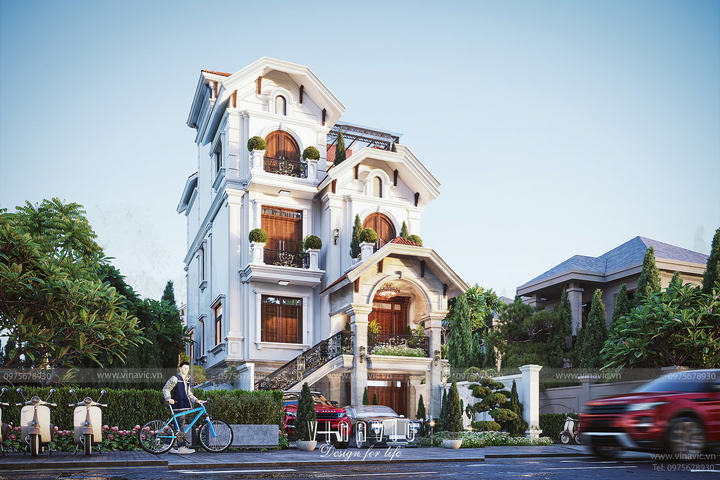 Thiết kế cải tạo biệt thự 4 tầng tân cổ điển 8x14m BT2384