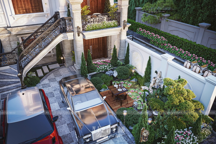 Thiết kế cải tạo biệt thự 4 tầng tân cổ điển 8x14m BT2384