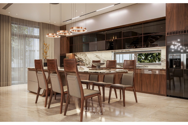 Mẫu thiết kế nội thất biệt thự hiện đại siêu sang 4 tầng 22x17m NT2334