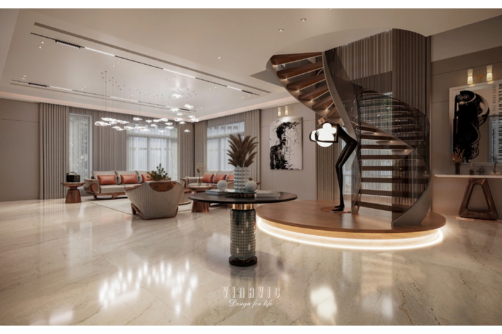 Mẫu thiết kế nội thất biệt thự hiện đại siêu sang 4 tầng 22x17m NT2334