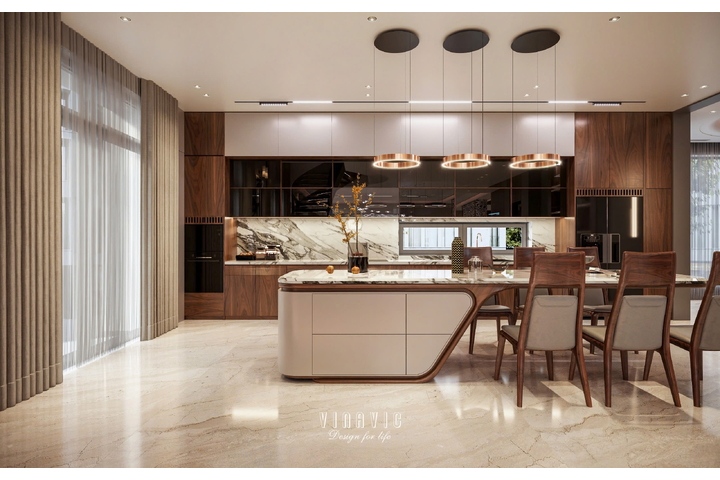 Mẫu thiết kế nội thất biệt thự hiện đại siêu sang 4 tầng 22x17m NT2334