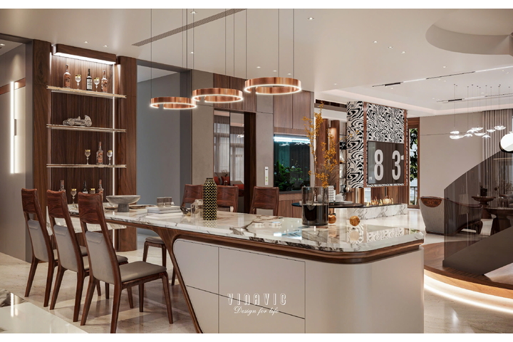 Mẫu thiết kế nội thất biệt thự hiện đại siêu sang 4 tầng 22x17m NT2334