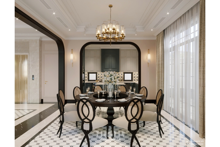 Thiết kế nội thất địa trung hải biệt thự 3 tầng 16x10m NT2334