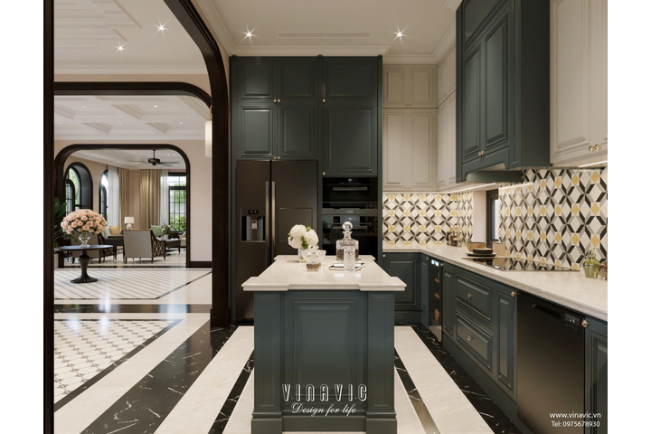 Thiết kế nội thất địa trung hải biệt thự 3 tầng 16x10m NT2334