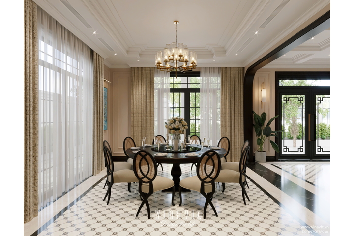 Thiết kế nội thất địa trung hải biệt thự 3 tầng 16x10m NT2334