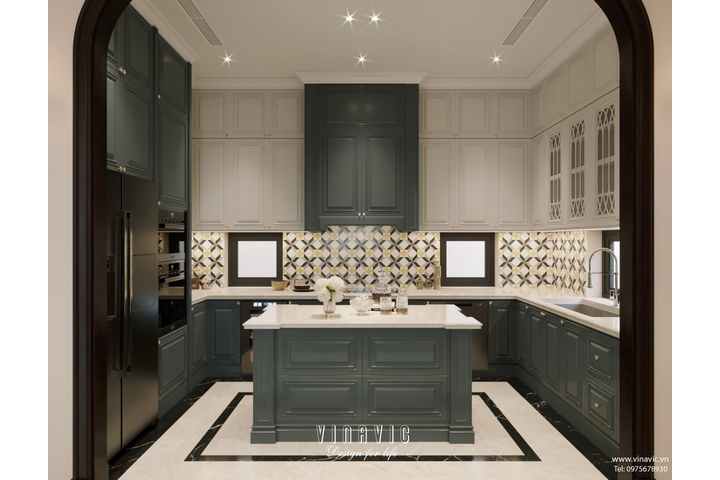 Thiết kế nội thất địa trung hải biệt thự 3 tầng 16x10m NT2334