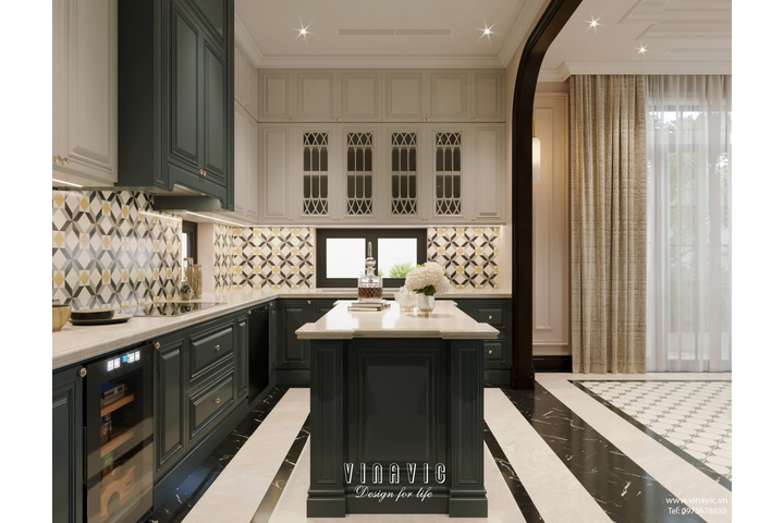 Thiết kế nội thất địa trung hải biệt thự 3 tầng 16x10m NT2334