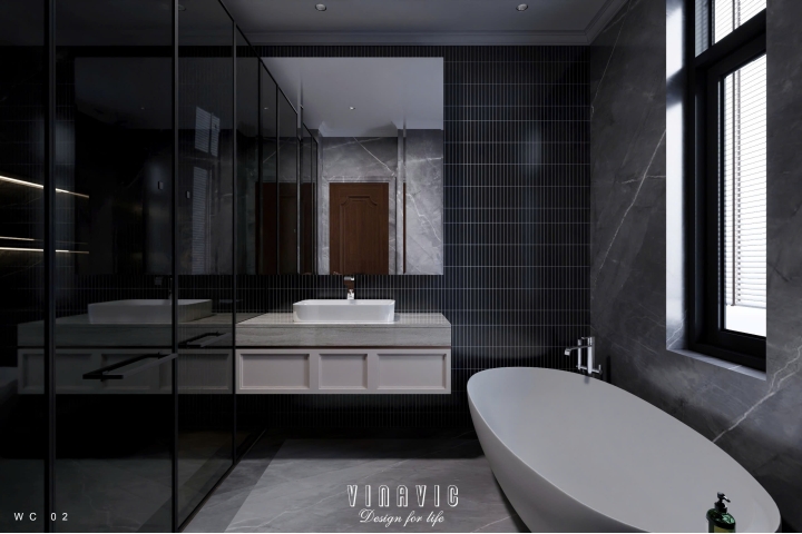 Thiết kế nội thất phòng ngủ tân cổ điển nhẹ nhàng (Neo-classical) NT2335