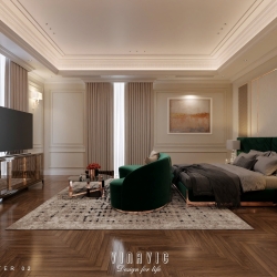 Thiết kế nội thất phòng ngủ tân cổ điển nhẹ nhàng (Neo-classical) NT2335
