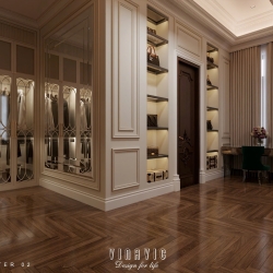Thiết kế nội thất phòng ngủ tân cổ điển nhẹ nhàng (Neo-classical) NT2335