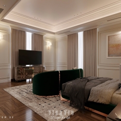 Thiết kế nội thất phòng ngủ tân cổ điển nhẹ nhàng (Neo-classical) NT2335