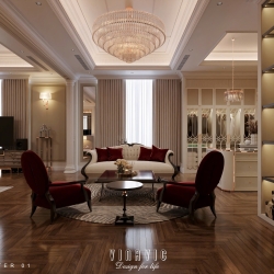 Thiết kế nội thất phòng ngủ đẹp phong cách tân cổ điển tinh tế NT2338