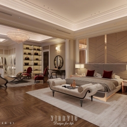 Thiết kế nội thất phòng ngủ đẹp phong cách tân cổ điển tinh tế NT2338